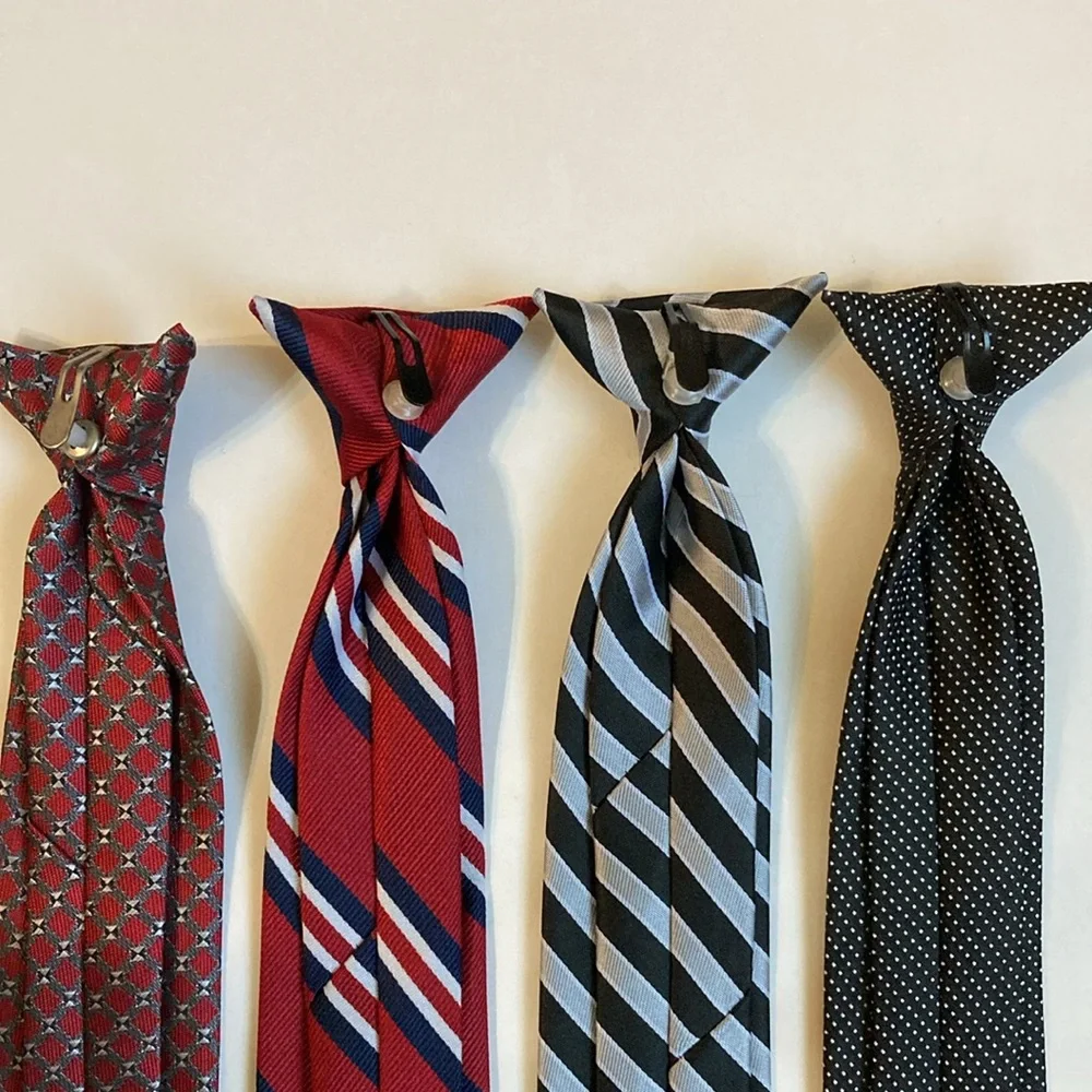 Set of 4 boys clip-on ties